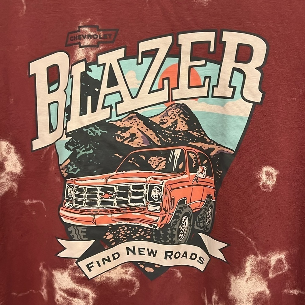 GM official oversized XS sweater Blazer Chevrolet Sweater maroon tie dye - Picture 5 of 7